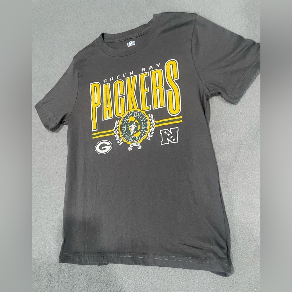 Boys Green Bay Packers grey cotton tee used good condition size 7/8 - Picture 2 of 6